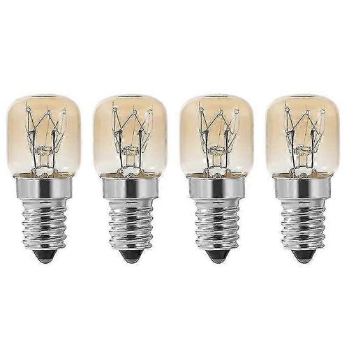 Ampoule de four,4pcs E14 four 15W,ampoule de four,capuchon clair lampe de four pygmée,E14 résistant jusqu'à 300 degrés Celsius lumière pour fourSilver SZRH