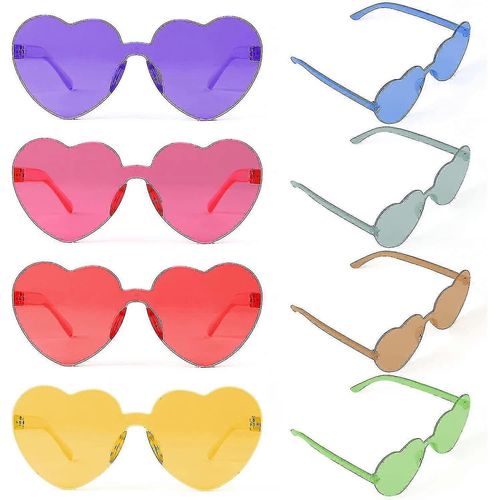 8 Pcs Coeur Lunettes De Fête,Specs Lunettes De Soleil Funky Lunettes,Déguisement Costume