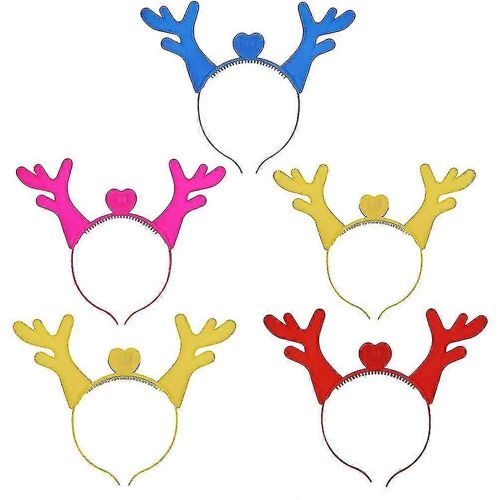5pcs Noël Bandeaux Fête Faveurs Bois Couvre-Chef Costume Accessoire Bandes De Cheveux Photo Accessoires Cerceaux De Cheveux