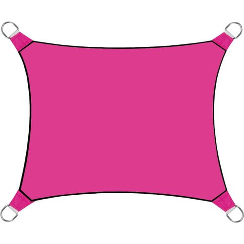 Voile D'ombrage, Hydrofuge, 2 X 4 M, De Polyester, De Forme Rectangulaire, De Couleur Fuchsia