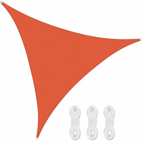 Imperméable Triangulaire Voile D'ombrage (Orange, 3 X 3 X 3 M), À L'extérieur De Protection Solaire Avec Gratuit Le Vent De La Corde