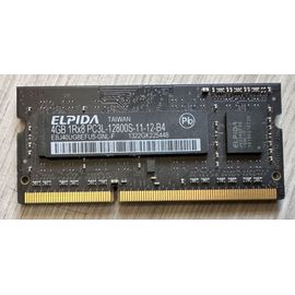 Lot de 2  barrettes  de 4 Go en DDR3Memoire ELPIDA 4GB DDR3L-1600 SODIMM (Originale Apple iMac 27 2013)