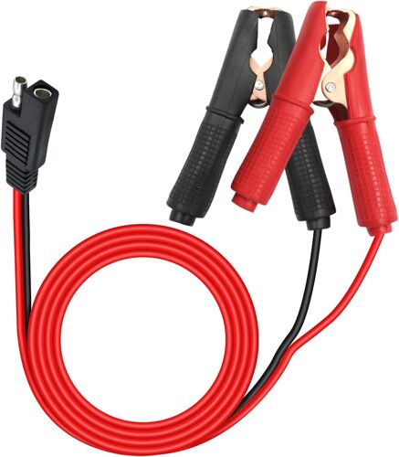 Pince Crocodile Sae 12v 24v Pince Crocodile Batterie Avec Sae 14awg 30a Cable Pince Crocodile Voiture Pour Voitures, Motos (1m)
