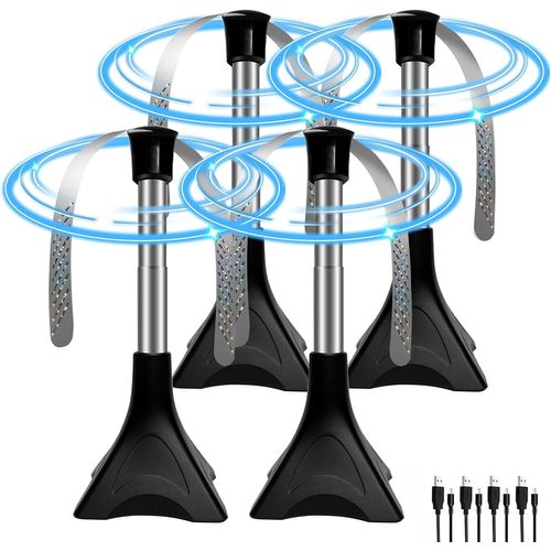 KALANKA-4 PCS Ventilateur Anti-Mouches Pliable & Extensible, Mouches et Moustiques Repoussent Les Ventilateurs, Usage Table/Suspendu pour Pique-Nique et Barbecue, Contre Les Moustiques San Produit Ch
