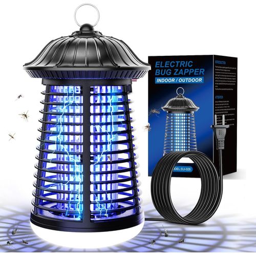 ASFASFq-Destructeur d'insectes électrique avec lampe LED, 15 W 4200 V, piège à moustiques électrique pour moustiques, mites, mouches, araignées, étanche IPX4