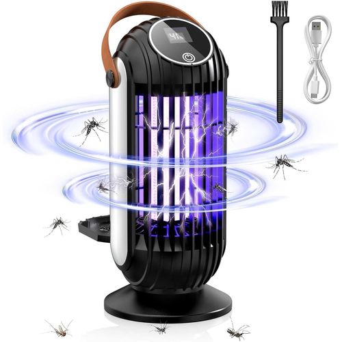 ASFASFq-Lampe Anti Moustique, 4 Modes 2000V Anti Moustique, 4000mAh Lampe Moustique Interieur 395nm UV Piege Moustique Exterieur USB Lampe Anti Insectes Anti Mouche Tue Mouche Electrique pour Jardin