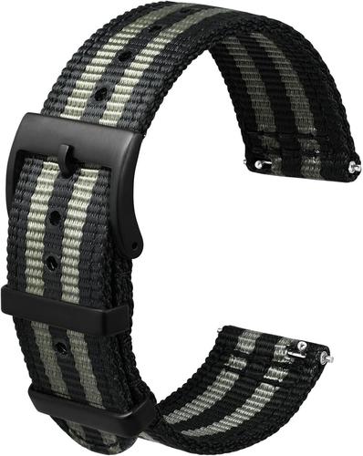 Bracelet De Montre En Nylon À Attache Rapide En Deux Parties Avec Boucle En Métal, Bracelet De Montre En Nylon Tissé À Deux Couches