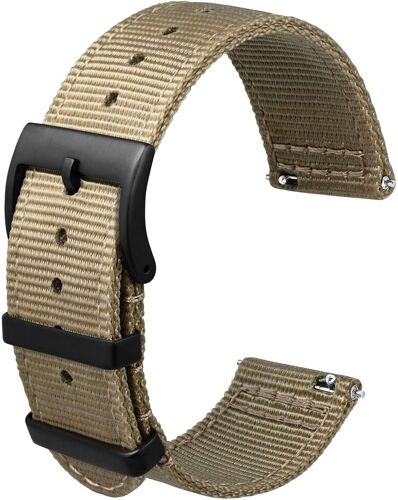 Bracelet De Montre En Nylon À Attache Rapide En Deux Parties Avec Boucle En Métal, Bracelet De Montre En Nylon Tissé À Deux Couches