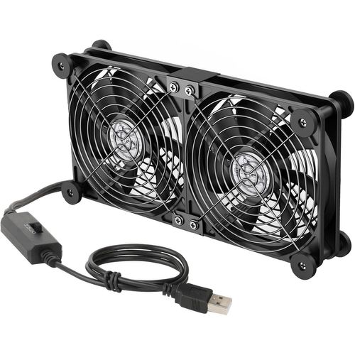 Ventilateur Usb 2 En 1 Pour Pc,140 Mm,Double Rangée Avec 3 Vitesses Réglables,8 Pieds Amortisseurs De Chocs,Petit Ventilateur Usb De 14 Cm,Pour Ps5,Ordinate