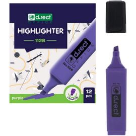 1128 Lot De 12 Surligneurs À Pointe Biseautée Violet[Z421]