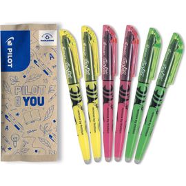 Lot De 6 Frixion Light - Surligneurs Effaçables Aux Couleurs Fluos - 2 Jaunes, 2 Roses, 2 Verts - Pointe Biseautée Pour Tracé Fin Ou Plus Large[Z46]