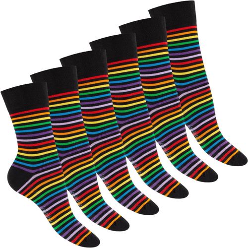 Kalanka-Lot De 6 Paires De Chaussettes Rayées Pour Homme Et Femme