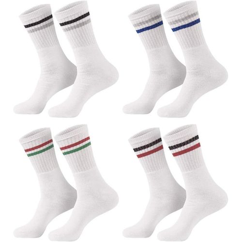 Kalanka-Chaussettes De Tennis (8 Paires) / Homme / Femme / Chaussettes De Sport / Chaussettes De Loisirs (39-42, 43-46) / Chaussettes De Tennis / Coton / Bleu / Gris / Noir / Blanc /