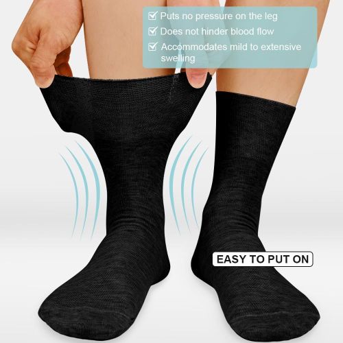 Kalanka-Chaussettes Diabétiques Homme Femme -65% Coton- 6 Paires Sans Coutures, Sans Pression, Sans Elastique, Matière En Coton, Non Comprimante Pieds Gonflés 45-48