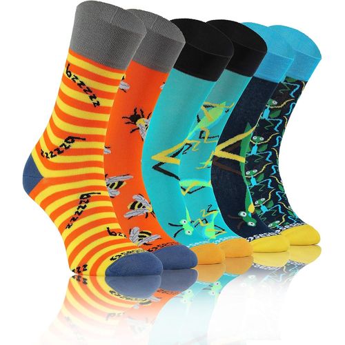 Kalanka-Chaussettes Fou Marrant Froussard Oddsocks Drôles Coloré Homme Femme Lot 3 Paires À Motifs Différent