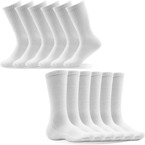 Utigh-Chaussettes De Tennis, Pour Homme Et Femme, Pure Et Classique, Lot De 6 Paires, Respirantes Et Renforcées, Chausettes Sport Et Quotidien, Blanches, Noires