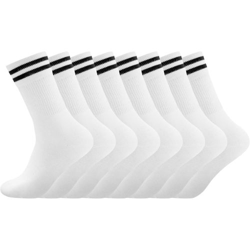 Asfasfq-Chaussettes De Sport Pour Homme Et Femme, En Coton, Chaussettes Hautes Blanches De Tennis, Confortables Et Chaudes¿Lot De 4¿