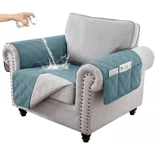 Uaa-Housse De Canapé 100 % Imperméable Avec Poches Latérales ¿ Pour Enfants, Animaux Domestiques, Chiens, Durable, Antidérapante, Lavable, Chocolat, 1 Place