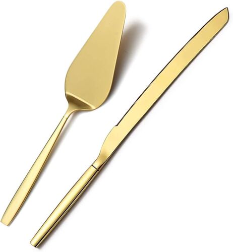 Jexnovashop-2 Pièces Acier Inoxydable Ensemble De Coupe Gâteau, Ensemble De Couteaux À Gâteau De Mariage, Couteau À Gâteau De Mariage En Acier Inoxydable, Pour Mariage, Anniversaire, Fête