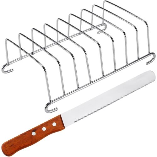 Jexnovashop-1 Grille À Pain Et 1 Couteau À Pain, Ustensiles De Cuisine, Accessoires De Cuisine, Grille À Pain Grillé, Grille À Pain En Acier Inoxydable, Coupe-Pain En Acier Inoxydable.