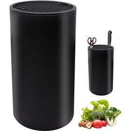 Tta-Porte-Couteaux Vide, Bloc À Couteaux Sans Couteaux, Bloc Rond Universel Uniquement, Support De Rangement Pour Couteaux, Avec Fente Pour Ciseaux, Garde Les Couteaux Organisés Et Propres, A