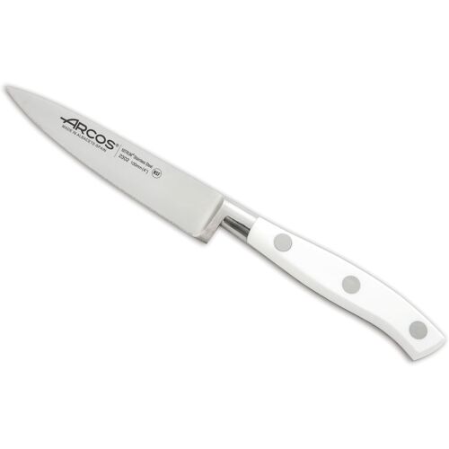 Subzonal-Couteau D'office Forgé En Acier Inoxydable 100 Mm ¿ Manche Ergonomique En Polyoxyméthylène, Idéal Pour Éplucher Les Fruits Et Légumes ¿ Blanc, Série Riviera Blanc