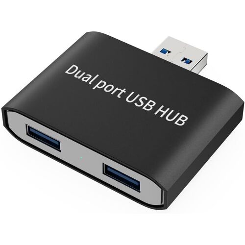 JGD-Hub répartiteur Double USB 3.0, 2 Ports pour Ordinateur Portable, Adaptateur de Transfert de données Rapide pour imprimante, Clavier, Notebook 9 et câble de Charge ¿ Noir
