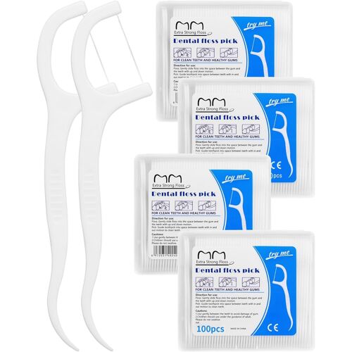 Kalanka-400pcs Fil Dentaire Porte Fil Dentaire Avec Manche Dental Floss Cure Dent Plastique 4 Boîte Fils Interdentaires Fourchette Interdentaire 