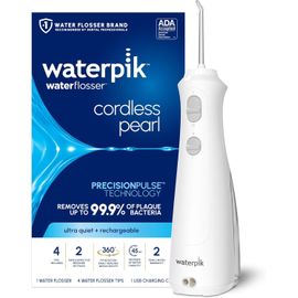 Chenquansarl-Hydropulseur Portable Rechargeable Sans Fil Pearl Pour Les Dents, Les Gencives, Les Soins Des Appareils Dentaires Et Les Voyages Avec 4 Embouts De Fil Dentaire, Accepté Ada, Wf-13 Blanc