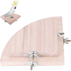 Ventilateur En Bois Forme Oiseau Cage, Stand Plate Forme Oiseau Cage, Perchoirs En Bois Plate Forme Pour Oiseaux, Perchoirs Bois Naturel Perruche, Pour Perroquet Hamster Petits Animaux