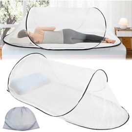 Sept-Moustiquaire De Voyage Pliable - Moustiquaire Pop-Up - Tente De Camping Portable - Moustiquaire De Voyage Sans Suspension Réglable - Avec Fermeture Éclair - 200 X 80 X 56 Cm