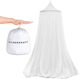 Sept-Moustiquaire Xxl Pour Lit Double, Avec Ouverture Zippée, Crochet Adhésif, Convient Pour Les Voyages Et La Maison, Filet À Mailles Fines, Avec Sac De Rangement