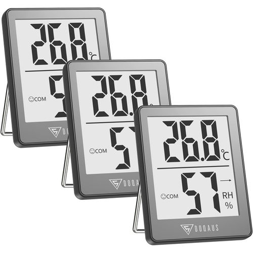 ChenQuanSarl-Mini Thermomètre Hygromètre Intérieur 3 Pièces, À Haute Précision Moniteur D'Humidité Et Température, Température Hygromètre Numérique Indicateur Du Niveau De Confort Du Maison Bureau Gr
