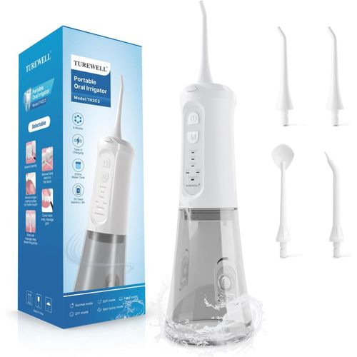 Chenquansarl-Jet Dentaire Hydropulseur Portable 310 Ml Avec 5 Modes, 4 Buses, Rechargeable Hydropulseur Dentaire Étanche Ipx7 Pour La Maison Et Les Voyages, Améliore La Santé Dentaire