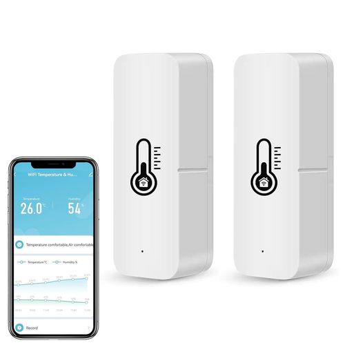 ChenQuanSarl-Wifi Thermomètre Hygromètre Intérieur, Mini Température Et D'Humidité Intelligent Pour Serre À Vin, Cave À Vin,Sous-Sol,Surveillance Distance,Alerte Notification,Stockage Exportation Des