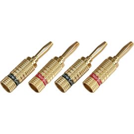 NorStone Pack de 4 fiches banane mâle plaqué or