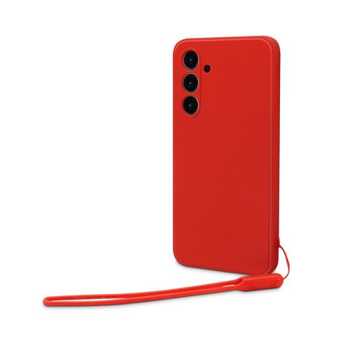 Coque semi-rigide avec dragonne amovible pour Samsung Galaxy A16 - Rouge intense