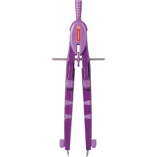 Kaxdl-104954090 Peak 4 Compas À Réglage Rapide Dans Un Étui En Plastique Incassable Avec Couvercle Transparent Violet Code "Peak 4" (Pour Cercles Jusqu'à 38 Cm)