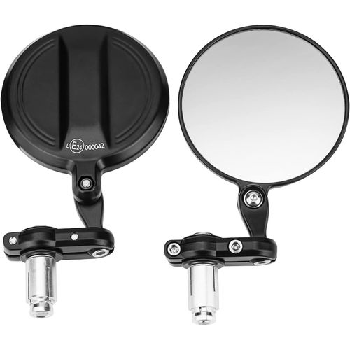 Kalgh-Rétroviseurs Moto De Guidon Cnc,Rétroviseurs Rond Latéraux Moto Avec Certification E24 7/8"" 22m,Retroviseur Embouts De Guidon Pour Atv Mt07 Mt09 Z750 Cb125r Z900 1 Paire Embout Guidon Rétrovise