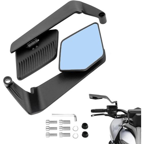 Kalgh-Rétroviseur Moto Antireflet,Rétroviseurs De Moto Universels Avec Filetage 10 Mm Et 8 Mm,Rétroviseurs Latéraux Compatibles Avec Motos Cyclomoteurs Scooters Voitures De Route Etc.(Bleu)
