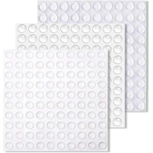 Tianyi-300pcs Tampon De Porte Autocollant,Transparente Pieds Adhésifs Anti-Choc Anti-Bruit, Pour Porte Armoire Tiroir Chaise Placard, Cadres Photo, Verrerie Et Meubles(3 Taille)
