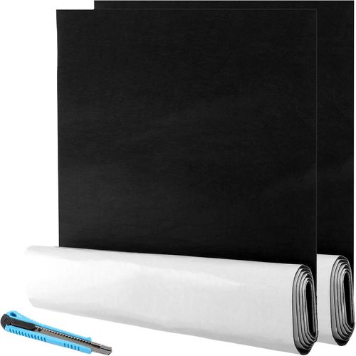 Tianyi-2 Rouleaux Feutrine Autocollante, 40 X 150 Cm Alcantara Adhesif, Feutrine Noire Pour Doublure De Boîte, Cadre Photo, Pied De Chaise