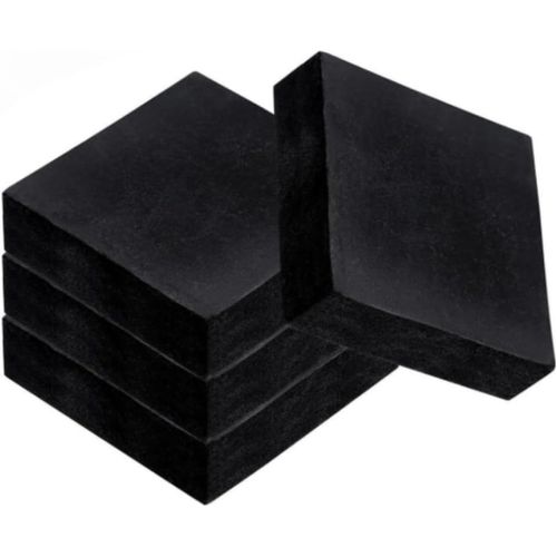 YEMAESRE-LotDe 4 Tapis Anti-Vibrations Carrés En Caoutchouc De 50 Mm, Blocs En Caoutchouc Antidérapants De 10 Mm D'Épaisseur, Antidérapants Et Réduction Du Bruit Pour Cvc, Compresseurs Et Équipements