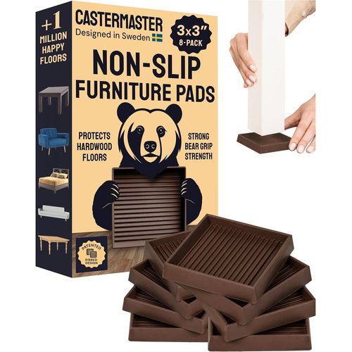 Tianyi-Lot De 8 Patins Antidérapants Pour Meubles - 9 X 91 Cm - En Caoutchouc Antidérapant - Pour Canapé, Chaise, Pieds Et Lits - Protections De Sol Antidérapantes Pour Meubles - Marron