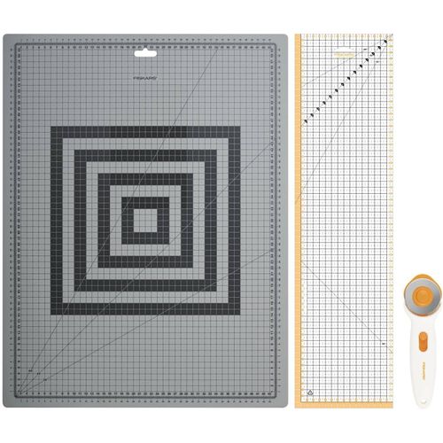 YEMAESRE-EnsembleCouture, Cutter Rotatif De Ø 45 Mm, Tapis De Coupe A2 Autocicatrisant (45 X 60 Cm / 18 X 24""), Règle À Patchwork (15 X 60 Cm), 3 Pièces, 1066046