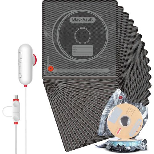 Lot de 20 sacs de rangement sous vide pour filament 3D-Noir-Avec pompe USB (30 x 34 cm)-Peut bloquer la lumière du soleil-Pour imprimante 3D-Protection du filament contre l'humidité