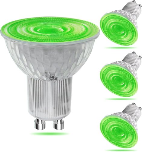 Kalanka-Ampoule Led Gu10 Couleur Vert,5w Mr16 Lampe Led Vert Non Dimmable, Angle De Faisceau 120¡Ã, Halog¿¿Ne 50w ¿¿Quivalent, Pour ¿¿Clairage Paysager Et ¿¿Clairage D¿¿Coratif,Lot De 4