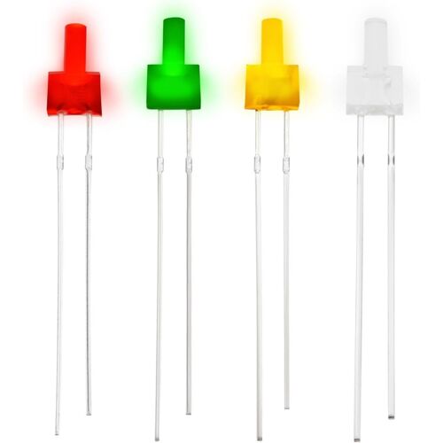 Kalanka-100 Perles De Lot De Lampe T¿¿Moin Led Diffuses De Phare De 2 Mm Pour Feux Indicateurs ¿¿Lectriques ¿¿Clairage Communication Routi¿¿Re (Rouge Vert Jaune Blanc)