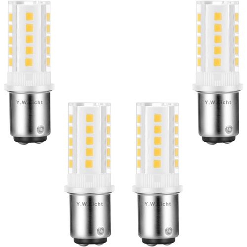 SEPT-Ampoules LED B15D 5W Double Contact Baïonnette SBC 220-240V pour Machines à Coudre et Luminaires, Blanc Chaud 3000K 50W Équivalent Lot de 4 Non Dimmable