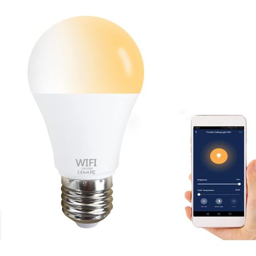 Sept-Led Ampoule Intelligente Wifi, Led Smart Bulb E27, Ampoule Dimmable Bicolore De Blanc Chaud Au Blanc Froid, Compatible Avec Alexa, Google Home (E27)
